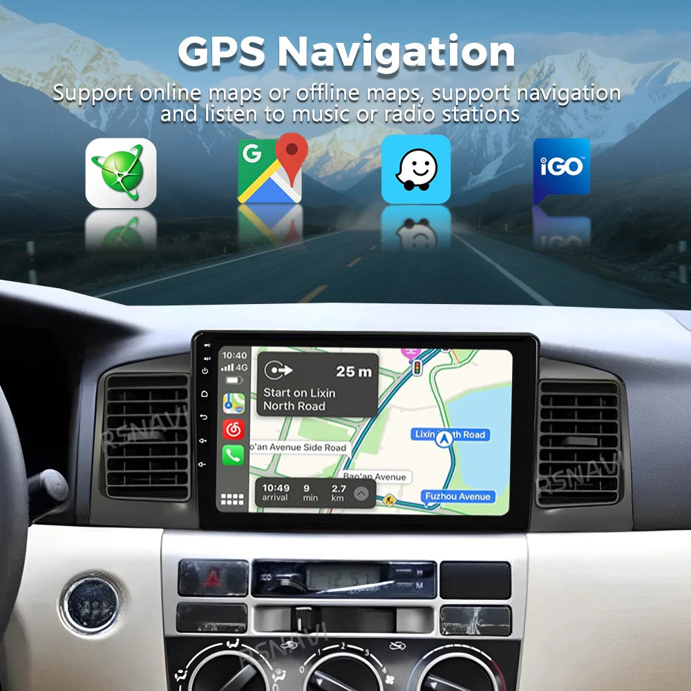 Qualcomm Android 16 For Toyota Corolla E130 E120 2000 -2004 2K QLED Android Car Radio Mult