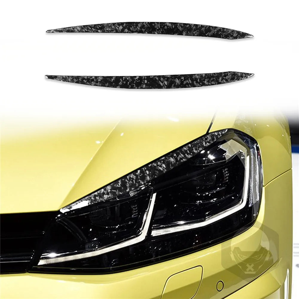 FOR Volkswagen Golf 7 GTI GTD R MK7 2013-2018 Carbon Fiber Headlight Eyebrow Eyelids Cover