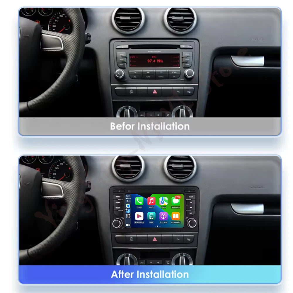 Android 16 Car Radio Multimedia GPS Wireless Carplay GPS RDS for Audi A3 8P 2003-2012 RS3