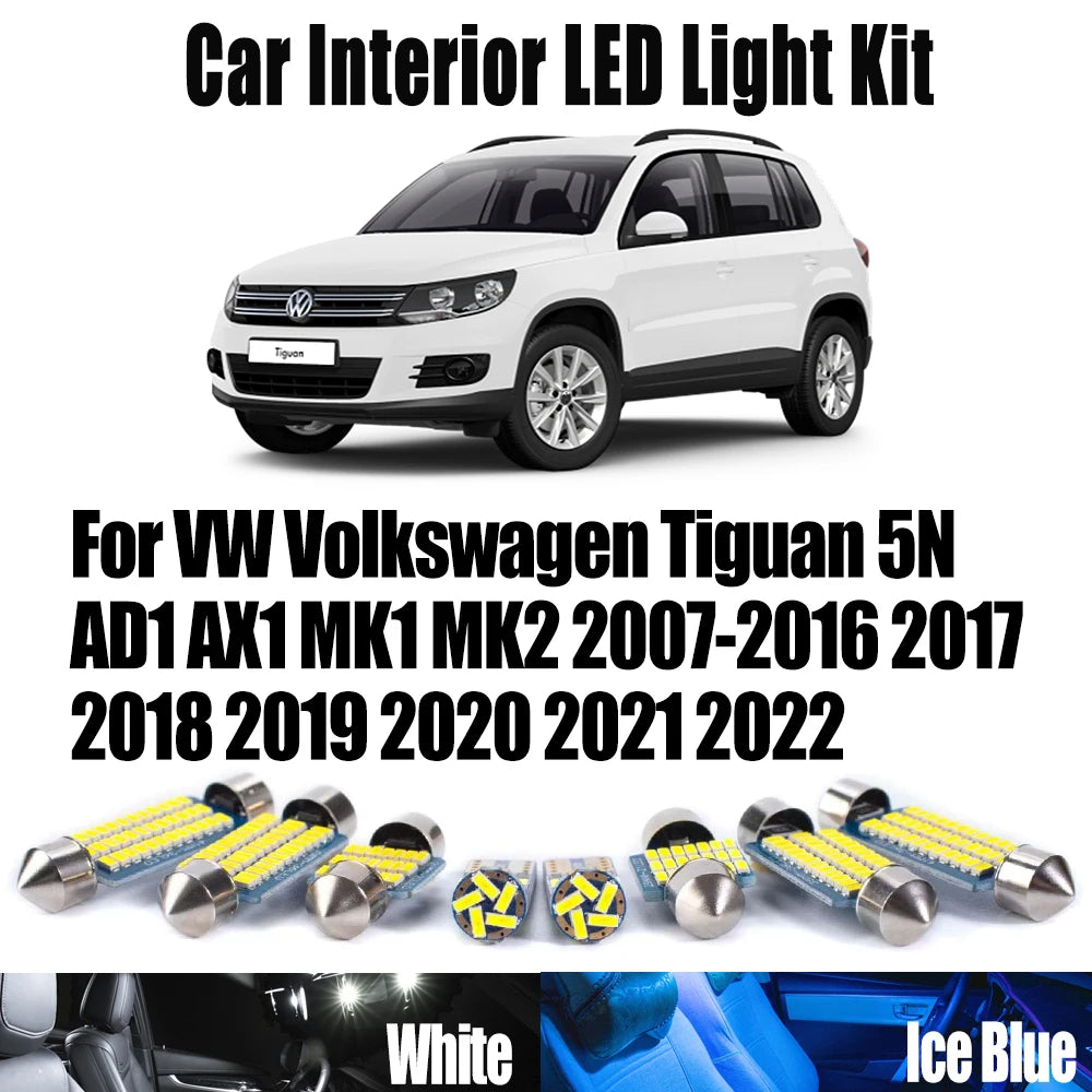 LED Interior Light Kit for VW Volkswagen Tiguan 5N AD1 AX1 MK1 MK2 2007-2016 - Canbus Dome Map Door Trunk Bulbs | AUT...