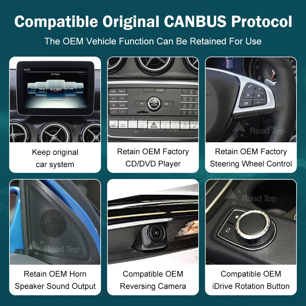 12.3' Wireless CarPlay Android Auto Multimedia Display Screen for Mercedes-Benz A B CLA GL