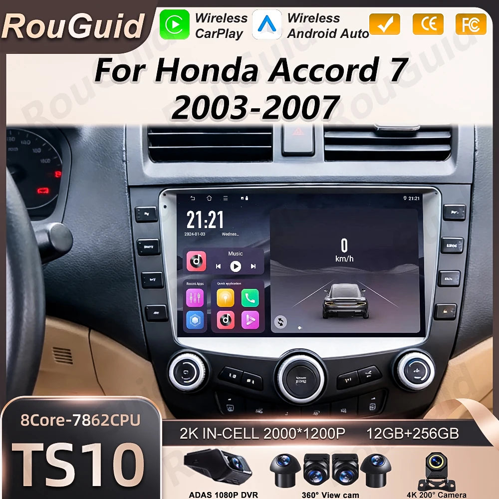 Car Radio Android 16 For Honda Accord 7 2003 2004 2005 2006 2007 Carplay Multimedia Player | AUTOKITSHOP