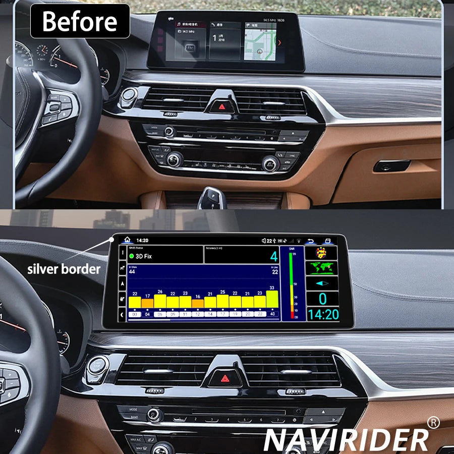 GPS DSP Car radio HU For BMW 5 G30 G38 2018-2022 wireless Carplay stereo Android 14 BT Scr