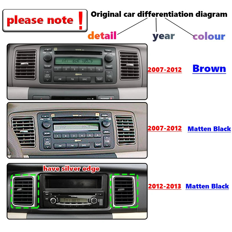 For 2002-2013 Toyota corolla 9inch dvd android stereo frame panel fascia dashboard audio p