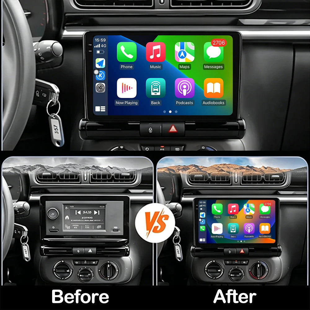Android 16 Autoradio Stereo For Citroen C3/C3 Aircross C4/C4 Aircross 2017-2023 Carplay Au
