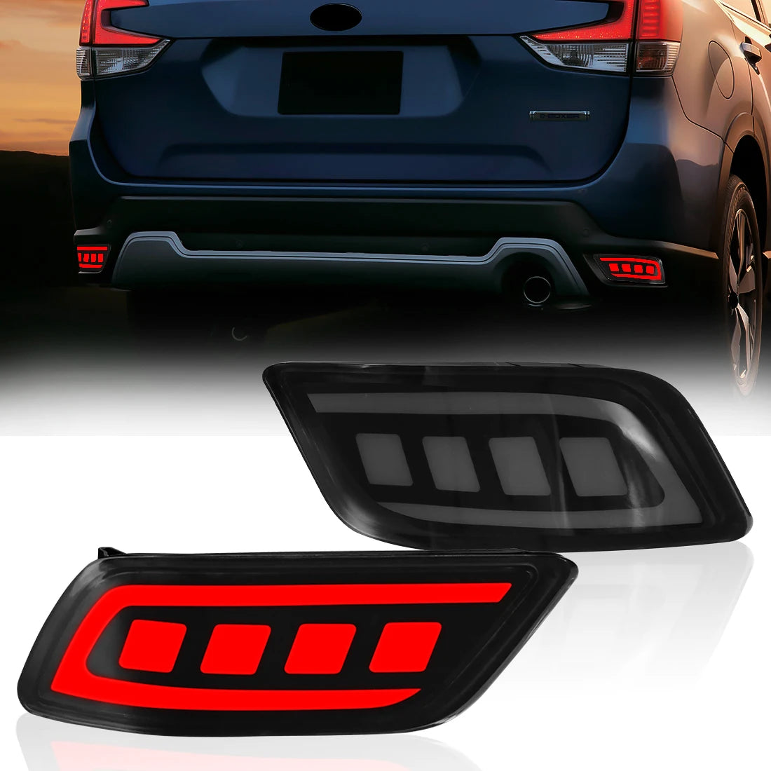 For Subaru Forester 2019 2020 2021 2022 2023 Car LED Rear Bumper Reflector Light Tail Sequ | AUTOKITSHOP