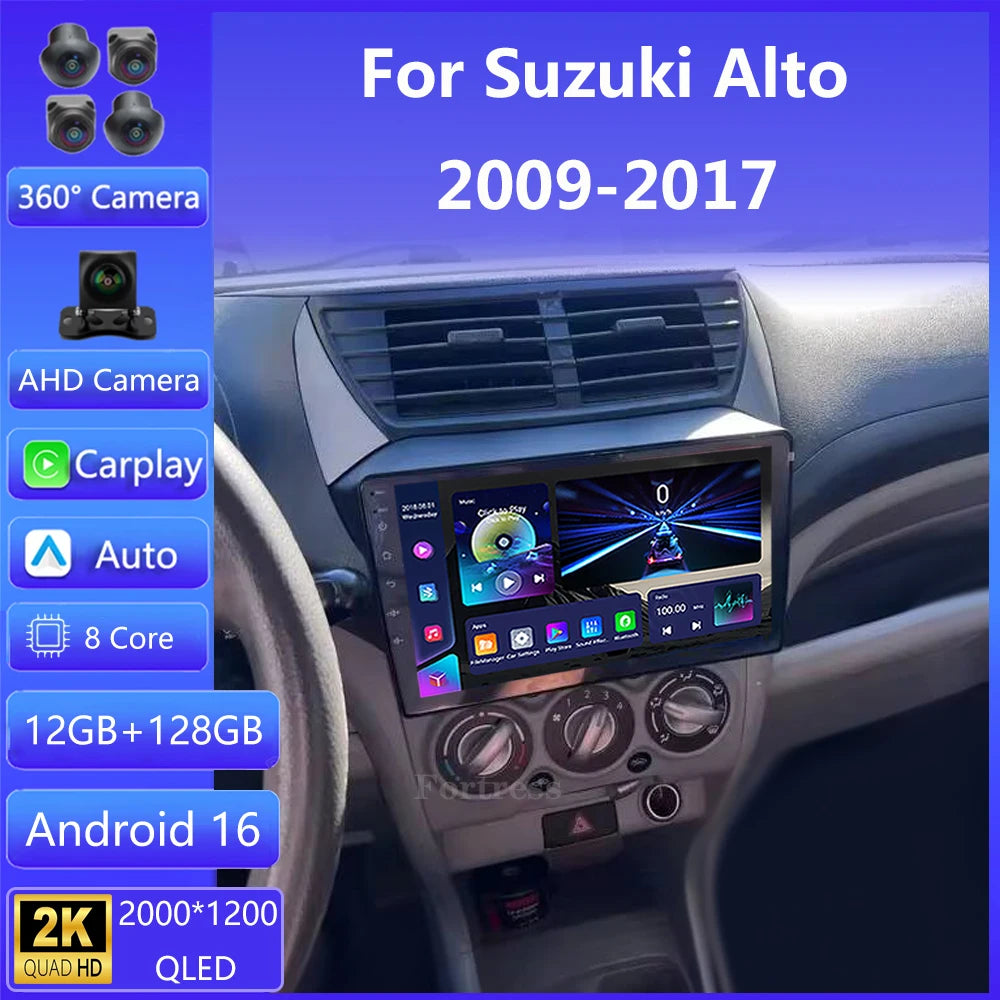 Android 16 For Suzuki Alto 2009 - 2016 Car Radio Multimedia Player Carplay and Android Ste