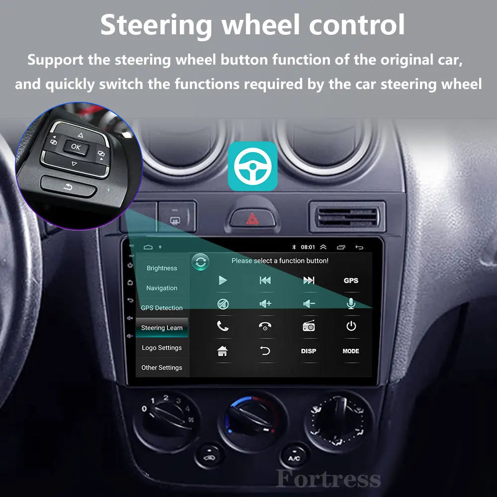 Car Radio Android 16 For Ford Fiesta Mk VI 5 Mk5 2002 - 2008 Multimedia Video Wireless Car