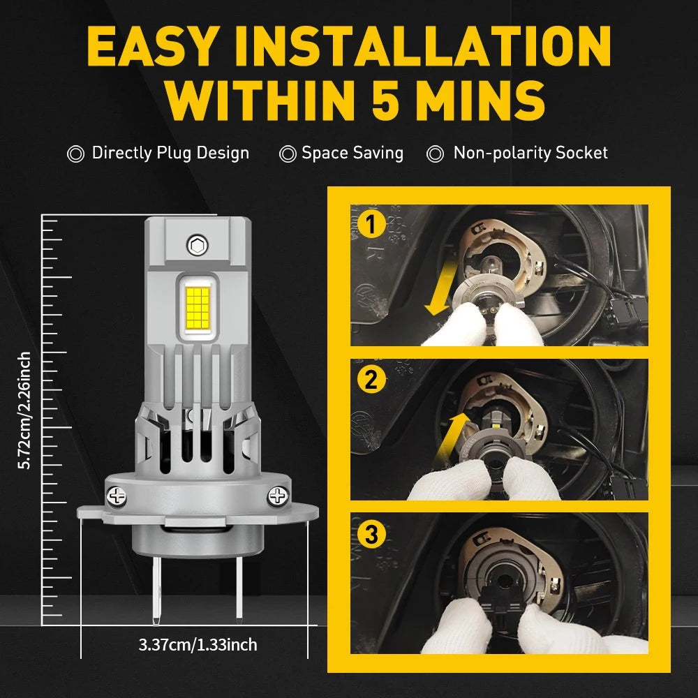 9800000LM Mini H7 LED Headlight Bulb Wireless 6800W CSP for Car Headlamp Auto Diode Lamps
