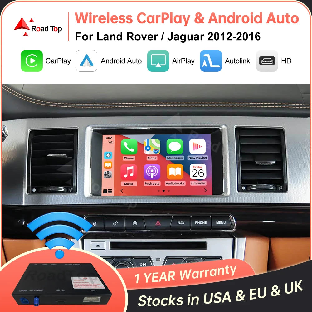 Road Top Wireless Carplay Android Auto For Land Rover Jaguar Range Rover Evoque Discovery  | AUTOKITSHOP