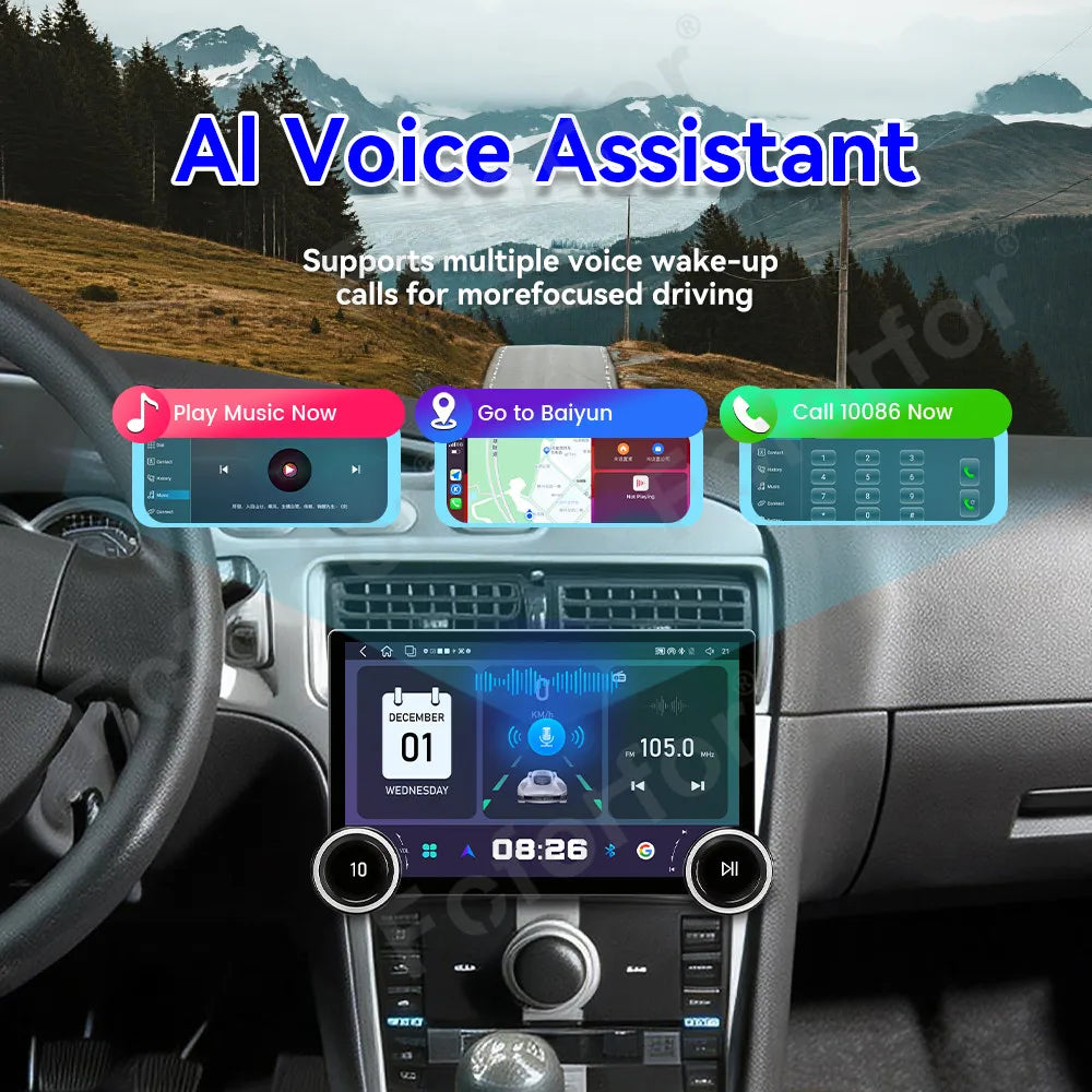 Smart Car Media 11.5 Inch Android 15 HD Touch Screen GPS Navi Wireless CarPlay Stereo Head