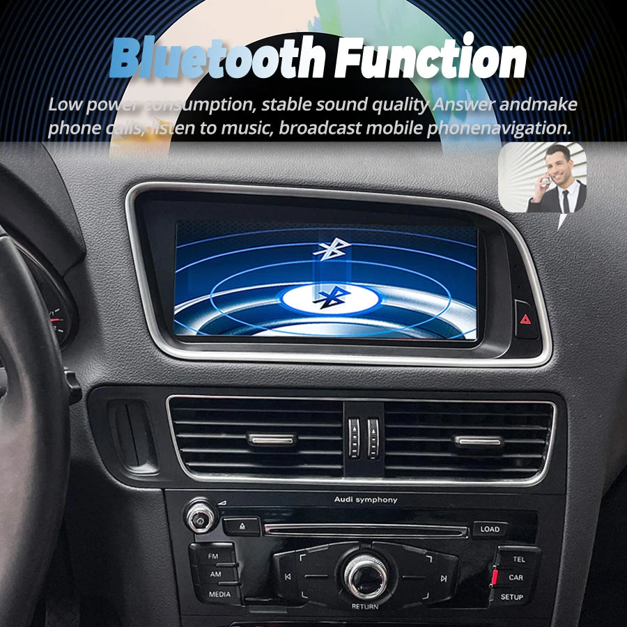 Car Multimedia Video Player Android 15 Auto AHD Qled Screen For Audi Q5 2009-2017 4G GPS 8