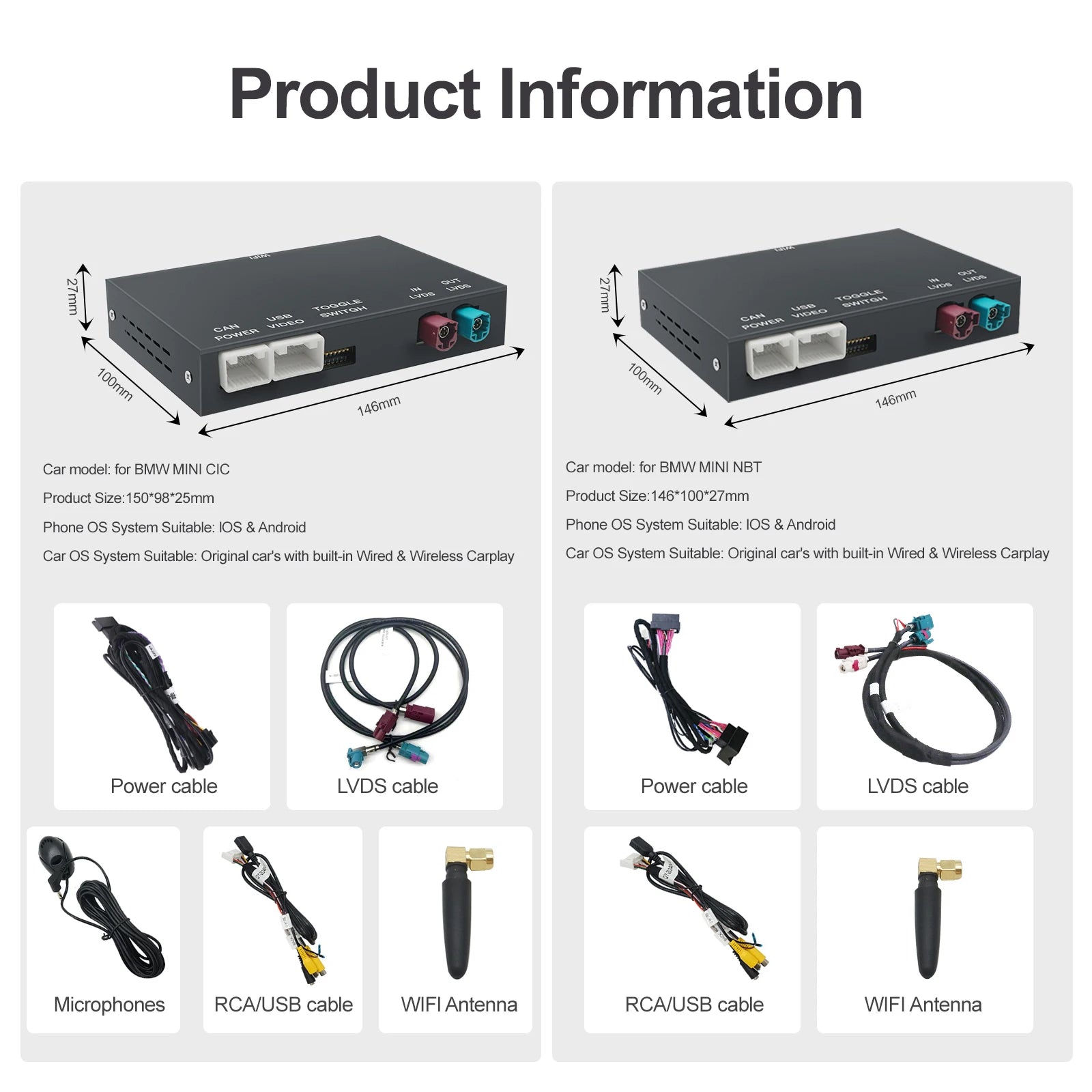 Wireless CarPlay Android For BMW NBT CIC System 1 2 3 4 5 Series X1 X3 X4 X5 F20 F21 F30 F | AUTOKITSHOP
