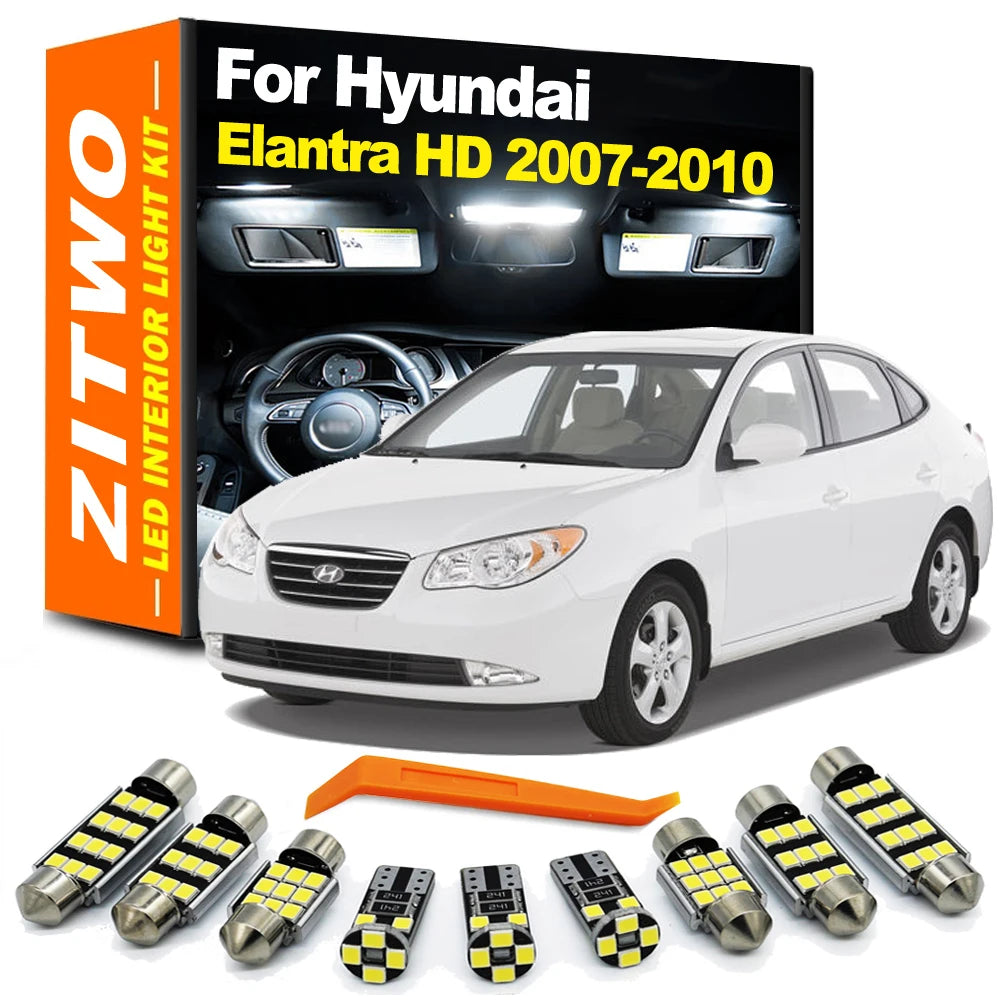 ZITWO 11Pcs Canbus No Error For Hyundai Elantra HD 2007 2008 2009 2010 Car LED Bulbs Interior Re - Canbus LED Car Light