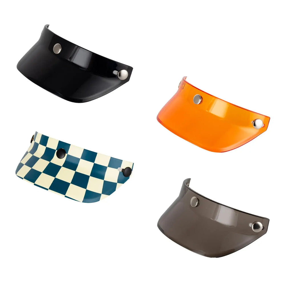 Helmet Visor Peak 3 Snap Visor Sunshield Peak for Helmets with 3 Buttons 3/4 Helmets Retro Helme - Automotive LED Light