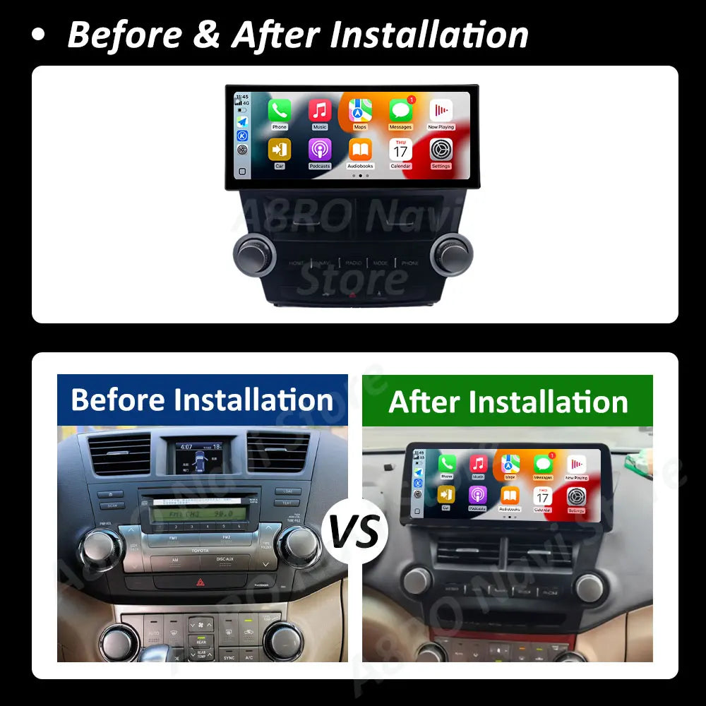 for Toyota Highlander 2009 2010 2011 2012 2013 2014 Android 15 Carplay Cooling fan Ultra-t | AUTOKITSHOP