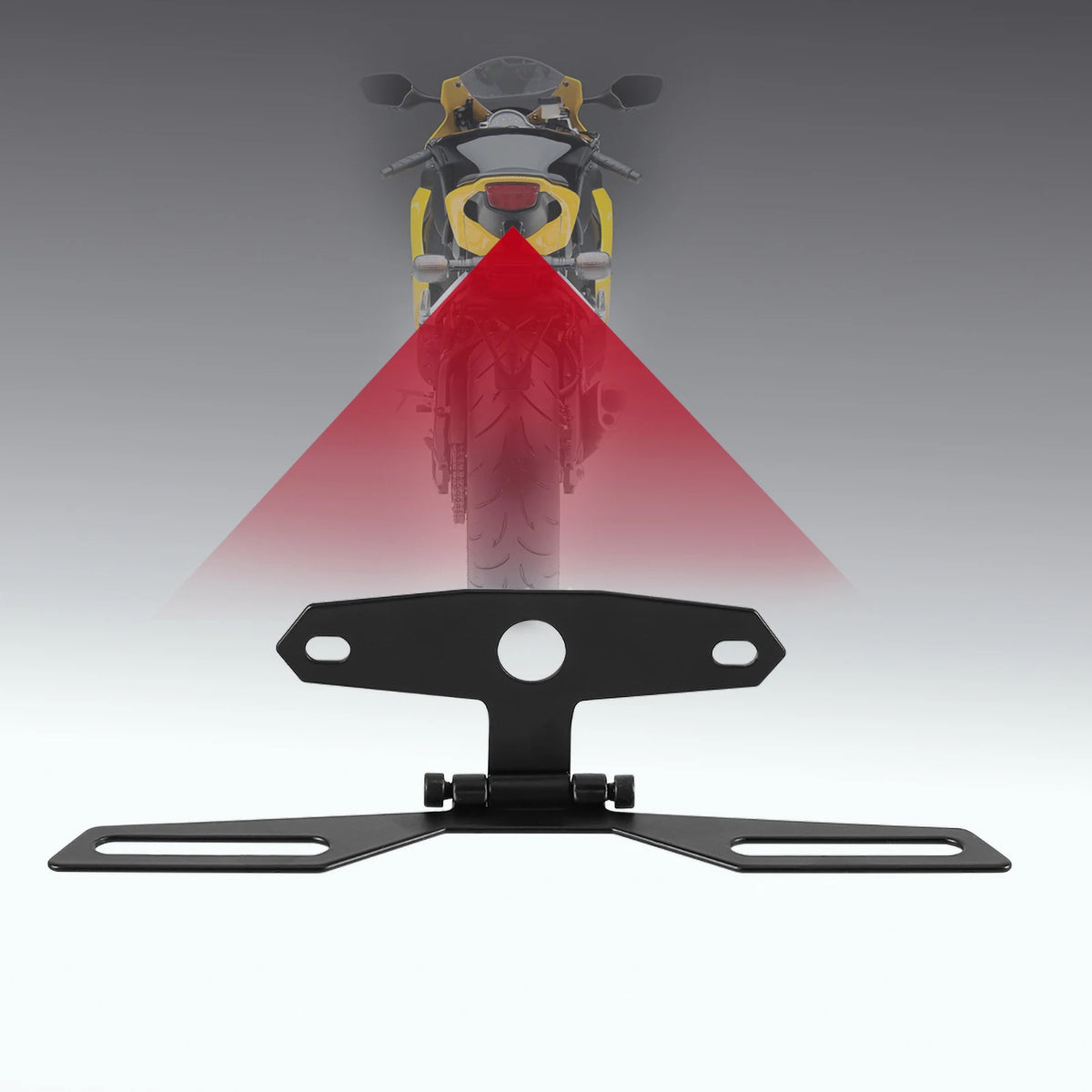 Motorbike ATV Adjustable Folding License Plate Bracket Tail Fender Eliminator License Number Pla - Automotive LED Light