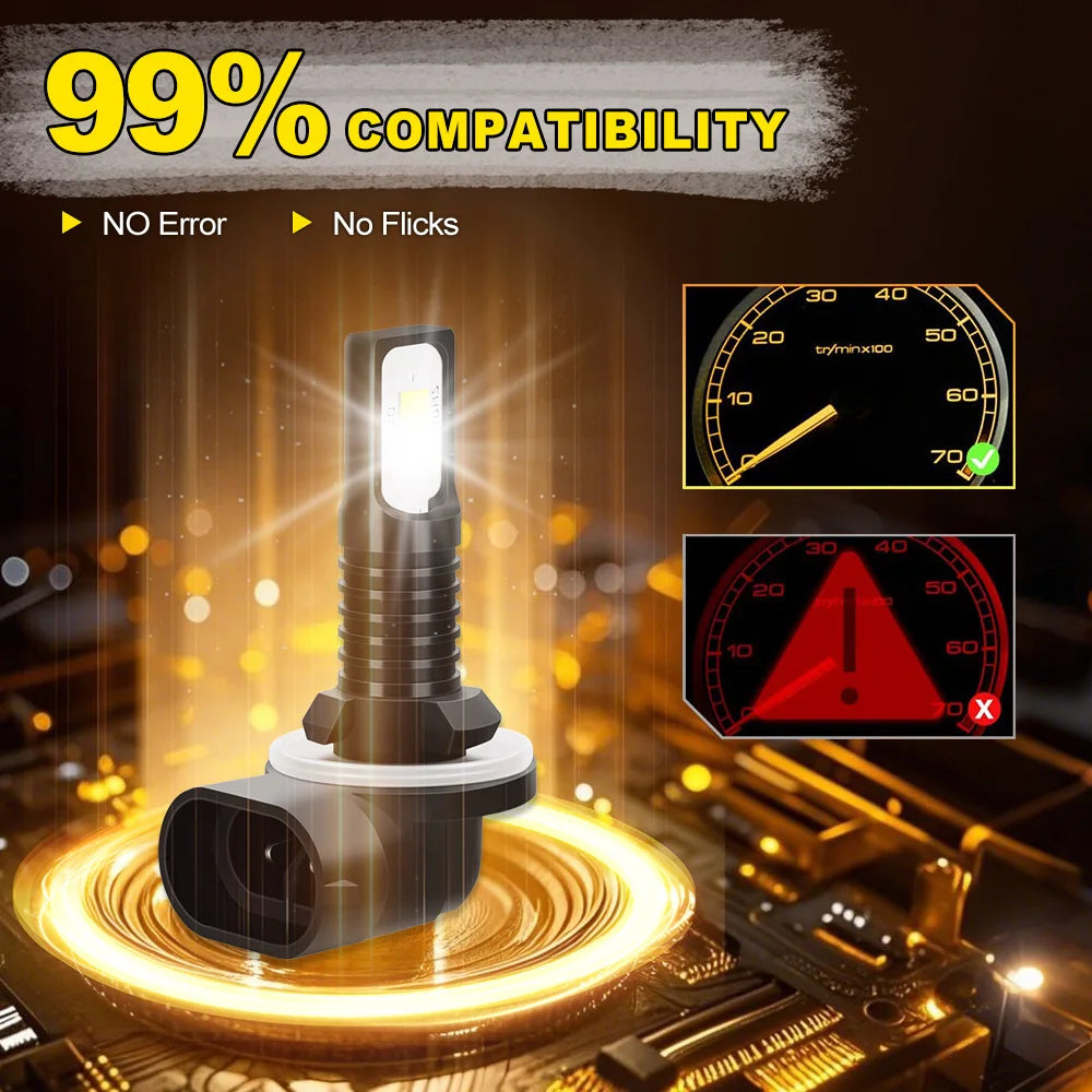 2x 60W 881 LED Fog Lights 20000LM CSP Chips Car Fog Lamps 6000K For KIA Sportage SL 3 2009