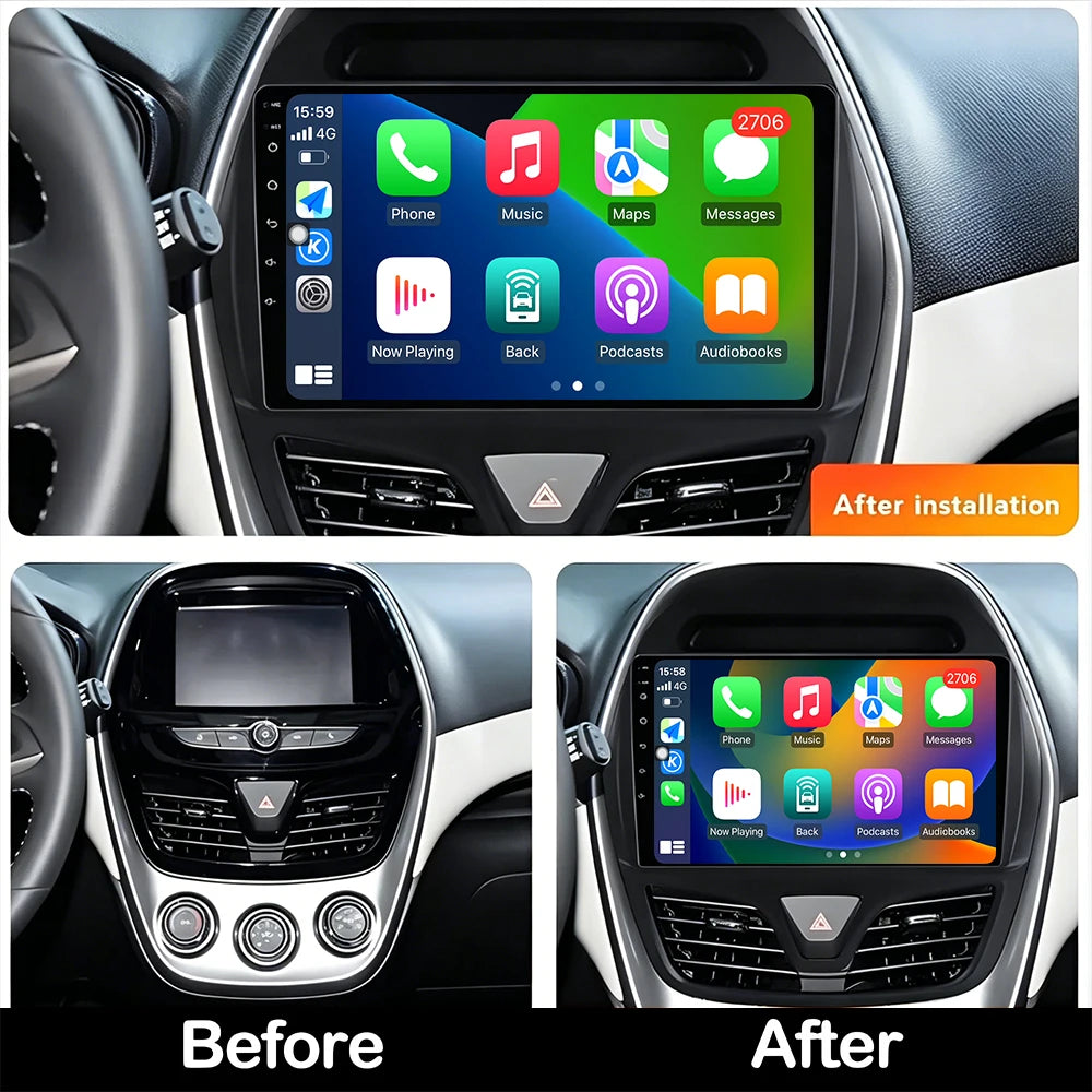 9 inch For CHEVROLET Spark Beat 2015-2017 Android 16 Auto Wireless Carplay Car Radio Multi