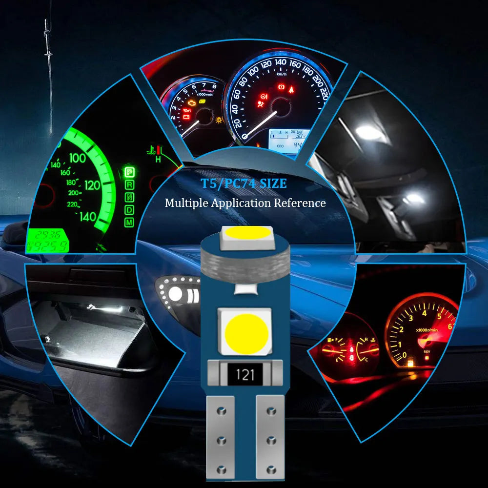 LED Interior Light Kit for Car Dashboard Warning Indicator Ashtray Lamp Instrument Light Pathway Lighting - Canbus Er...