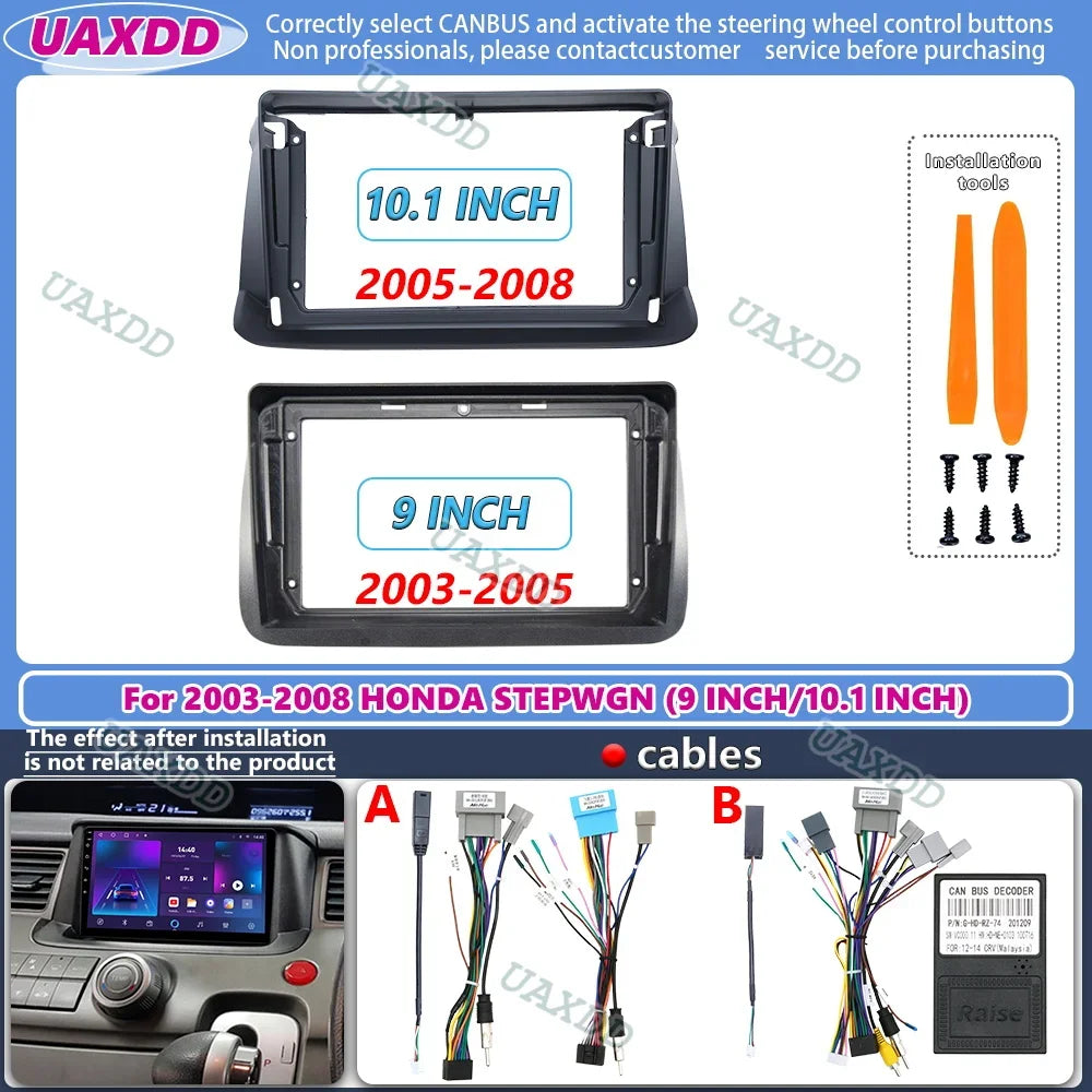 9 Inch Car Radio frame cable For Honda Stepwgn 2003-2008 Frame GPS ABS PC CD Dashboard Pla