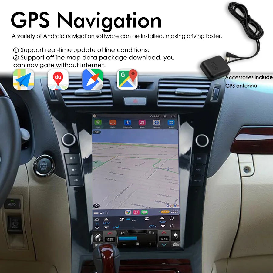 Android 14 12.1Inch For LEXUS LS460 2004-2009 Stereo Video Player Car Auto Radio Multimedi | AUTOKITSHOP