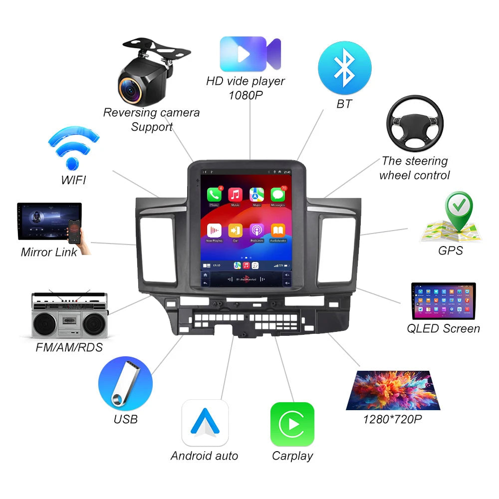 9.7 Inch For Mitsubishi Lancer 9 10 X 2008 - 2016 Car Radio Android 16 Multimedia Vide O P | AUTOKITSHOP