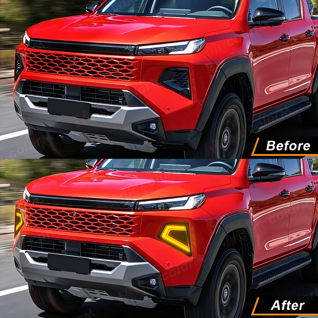 LED Daytime Running Lights For Toyota Hilux Travo 2026 DRL Fog Turn Signal Lamps Start Up  | AUTOKITSHOP