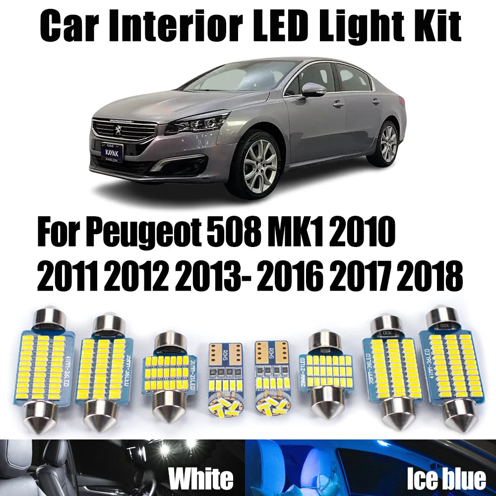 Canbus Trunk Door Footwell Light Kit For Peugeot 508 MK1 2010 2011 2012 2013- 2016 2017 20