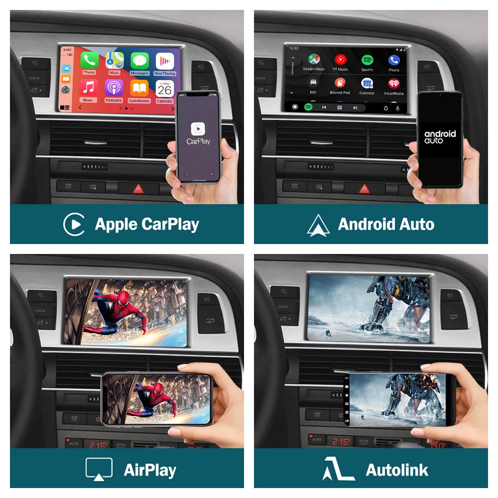 ROADTOP Wireless CarPlay Android Auto Linux Module for Audi A6 A7 2010-2011, with Mirror L