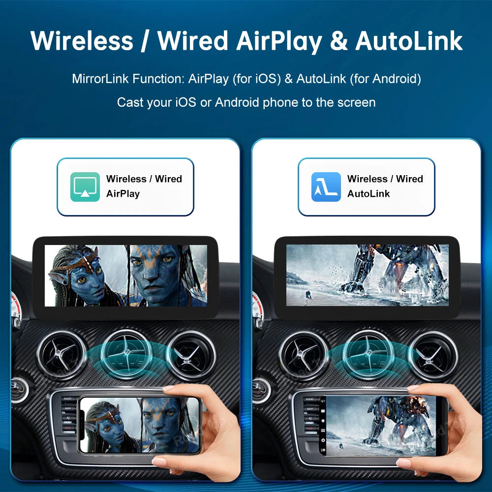 Wireless CarPlay Android Auto Multimedia Display Linux Screen For Mercedes-Benz A W176 B W | AUTOKITSHOP