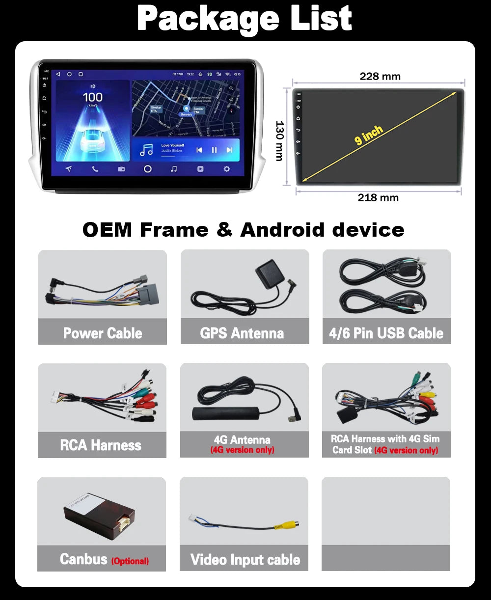 9inch Android 15 for Peugeot 208 2008 1 2013-2020 Car Radio Multimedia Video Player GPS 5G