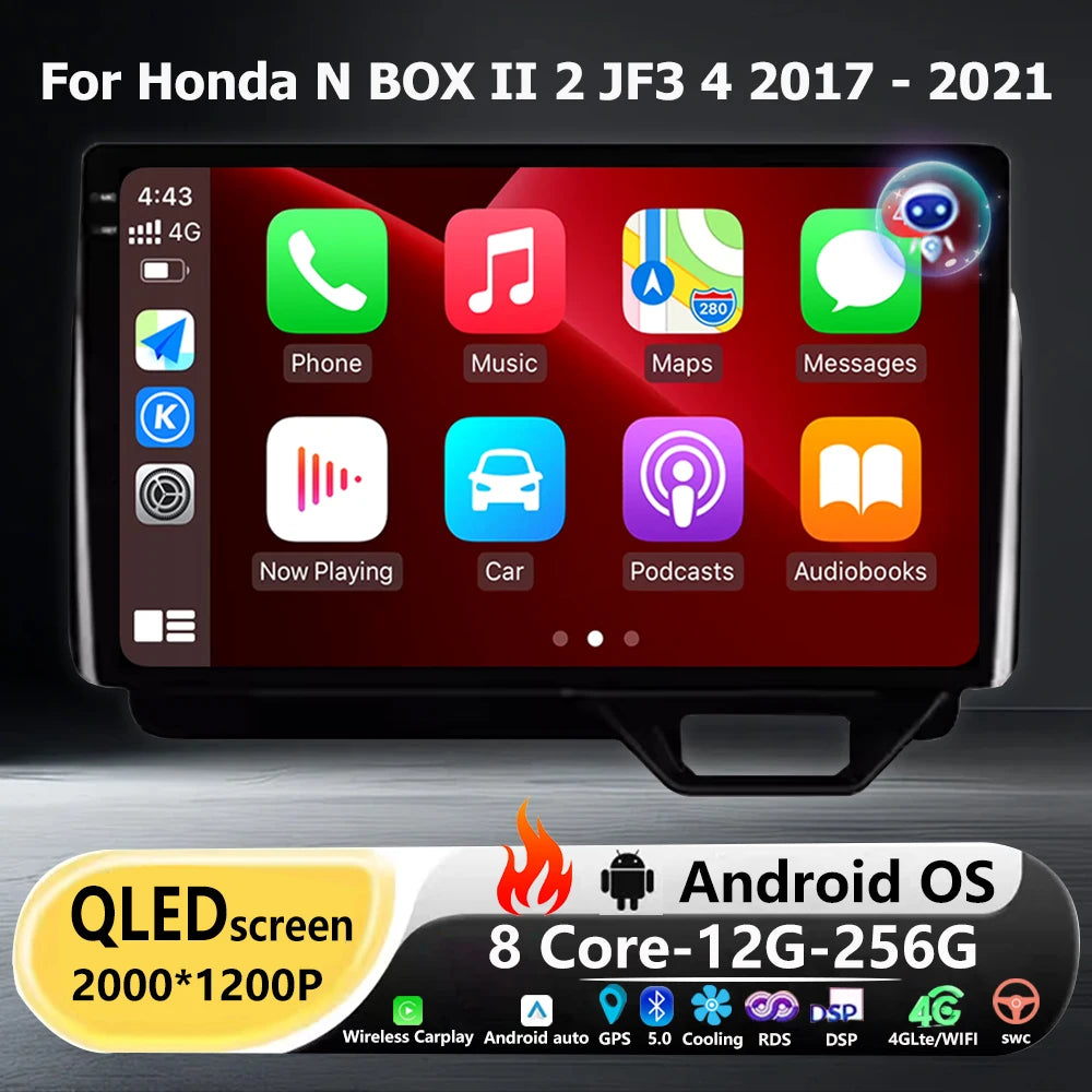 Car Radio Multimedia Video Player GPS Navigation For Honda N BOX II 2 JF3 4 2017- 2021 And