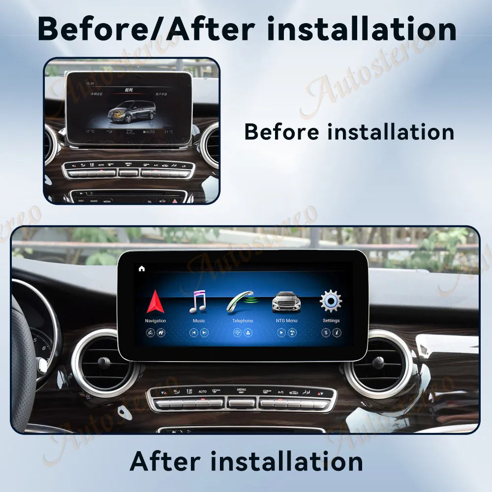 Carplay Android 13 12.3 Auto Stereo For Mercedes Benz V Class W447 2015-2019 Car GPS Navig