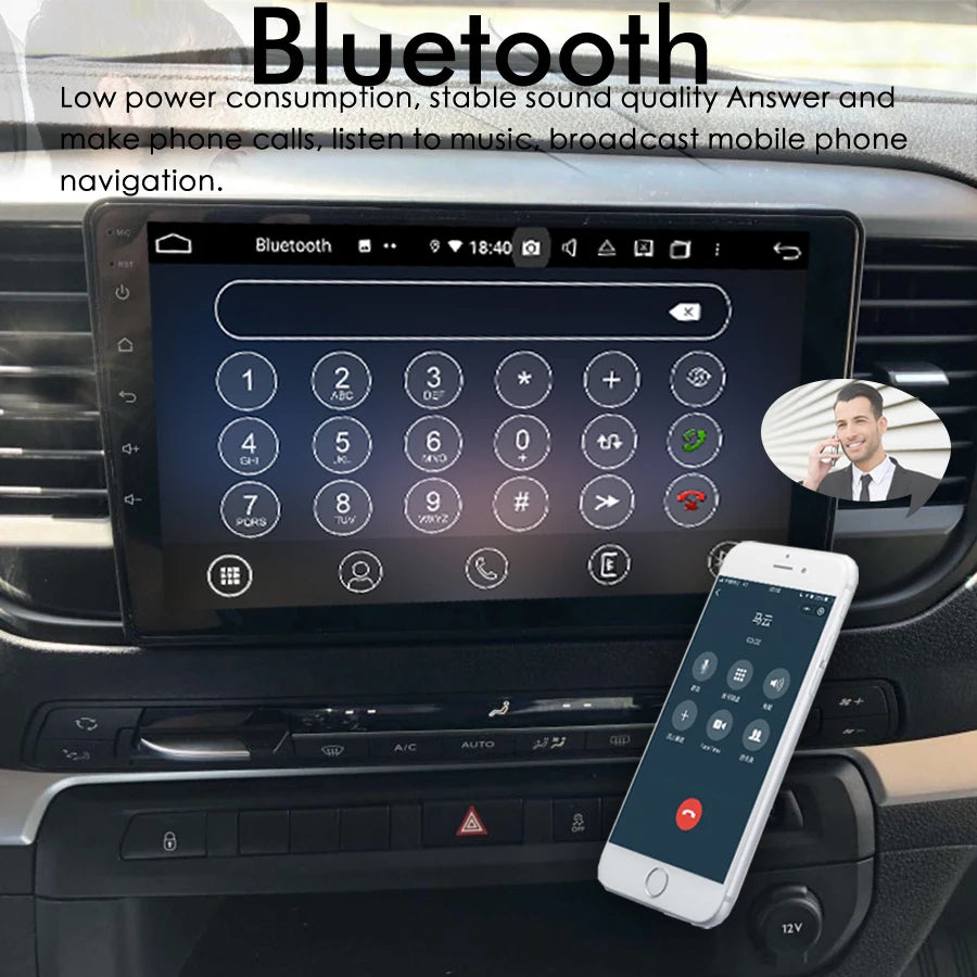 360 Camera Carplay Android 14 Car Multimedia PlayerJumpy 3 Expert For Toyota Proace 2016-2