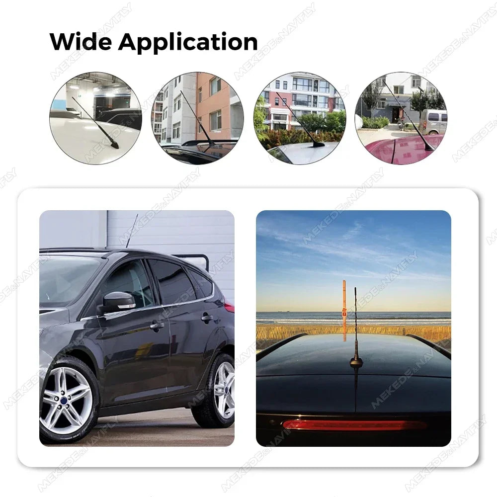 DAB Auto Radio Aerial Amplified Roof Mount Rod Antenna AM/FM Din SMA Male Connector 5m Cab | AUTOKITSHOP