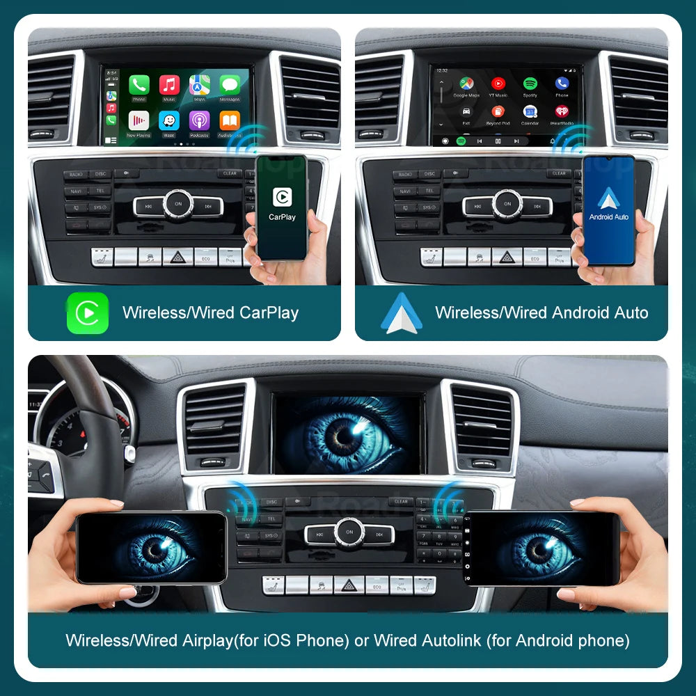 RoadTop Wireless CarPlay Module for Mercedes Benz ML GL W166 X166 2012-2015 NTG4.5 4.7, wi