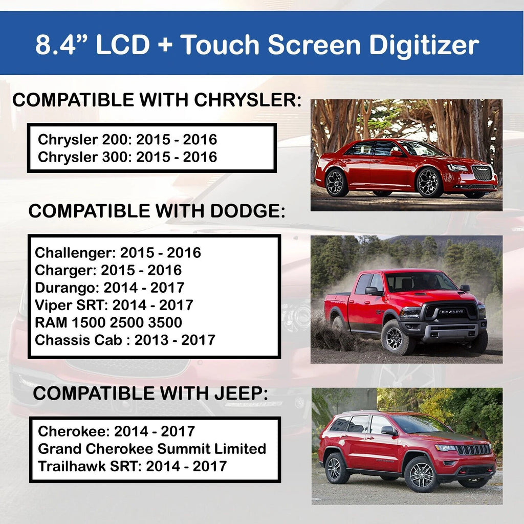 8.4 Inch Uconnect LCD Monitor Touch Screen DJ084NA-01A For Dodge RAM 1500 2500 3500 Charge