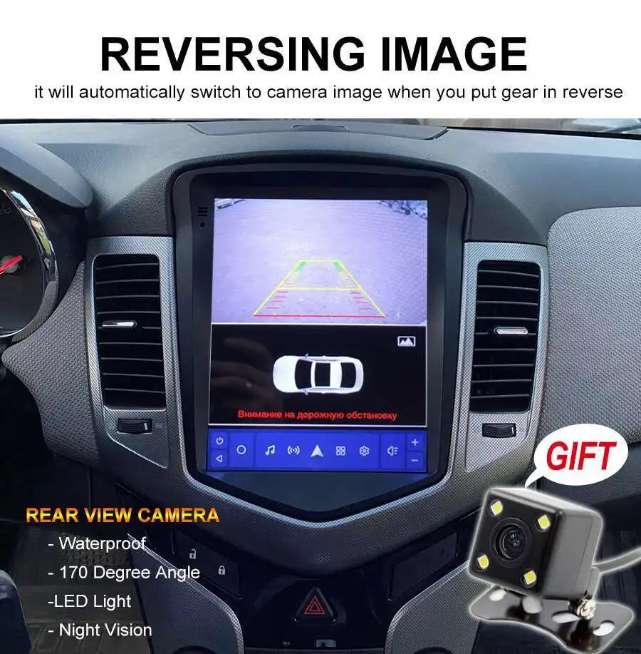 Vertical Screen Navigation CARPLAY Stereo For Chevrolet Cruze J300 Android 14 Car Radio Pl