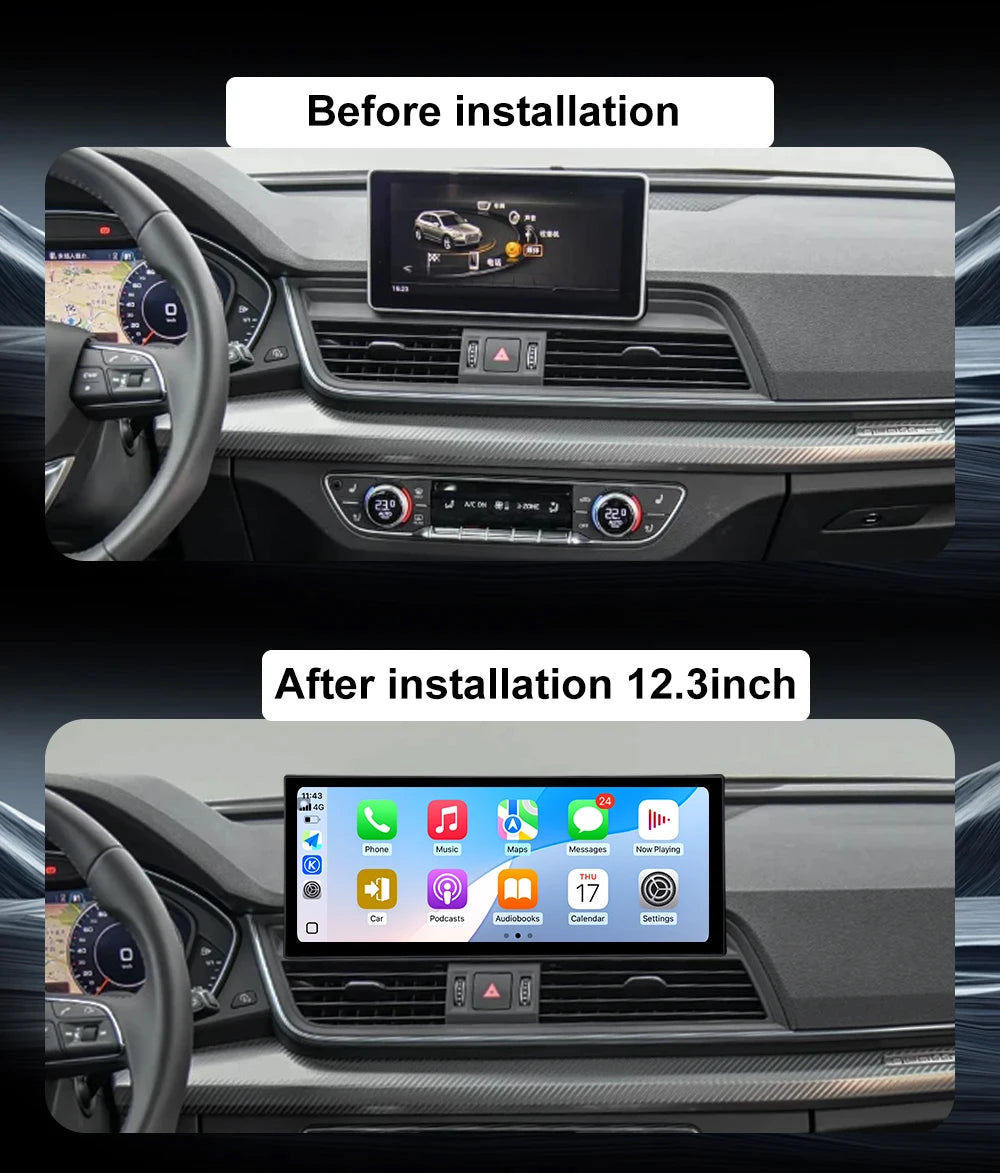 GPS Navi Car Video Multimedia Radio Player Android 16 For Audi Q5L 2018-2020 Bluetooth WiF