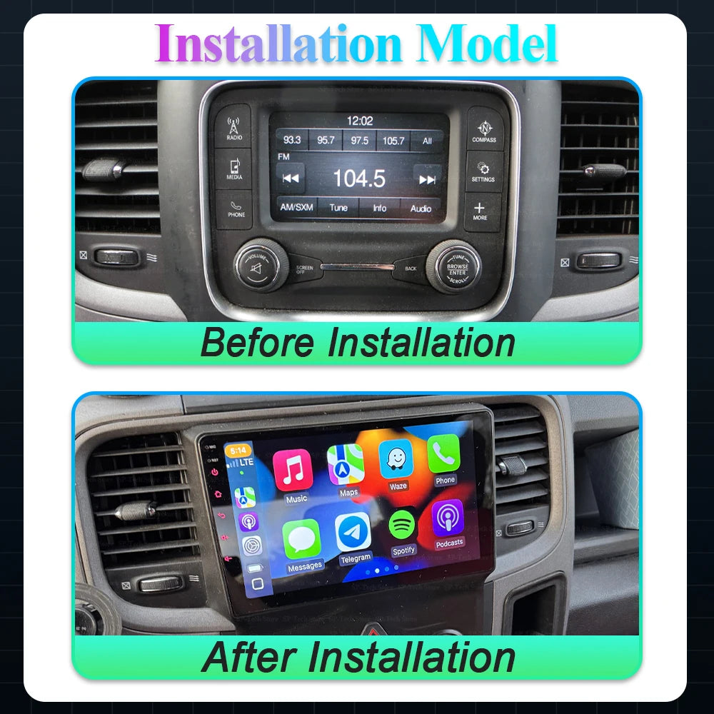 Android 16 For Dodge Ram 1500 2500 3500 2013-2018 Car Radio Wireless Carplay Auto Multimed | AUTOKITSHOP