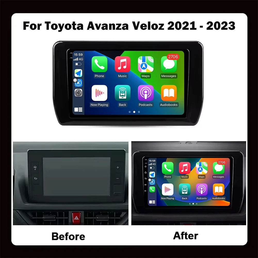 For Toyota Avanza Veloz 2021-2023 GPS Navigation Wireless Carplay Autoradio Car Video Radi