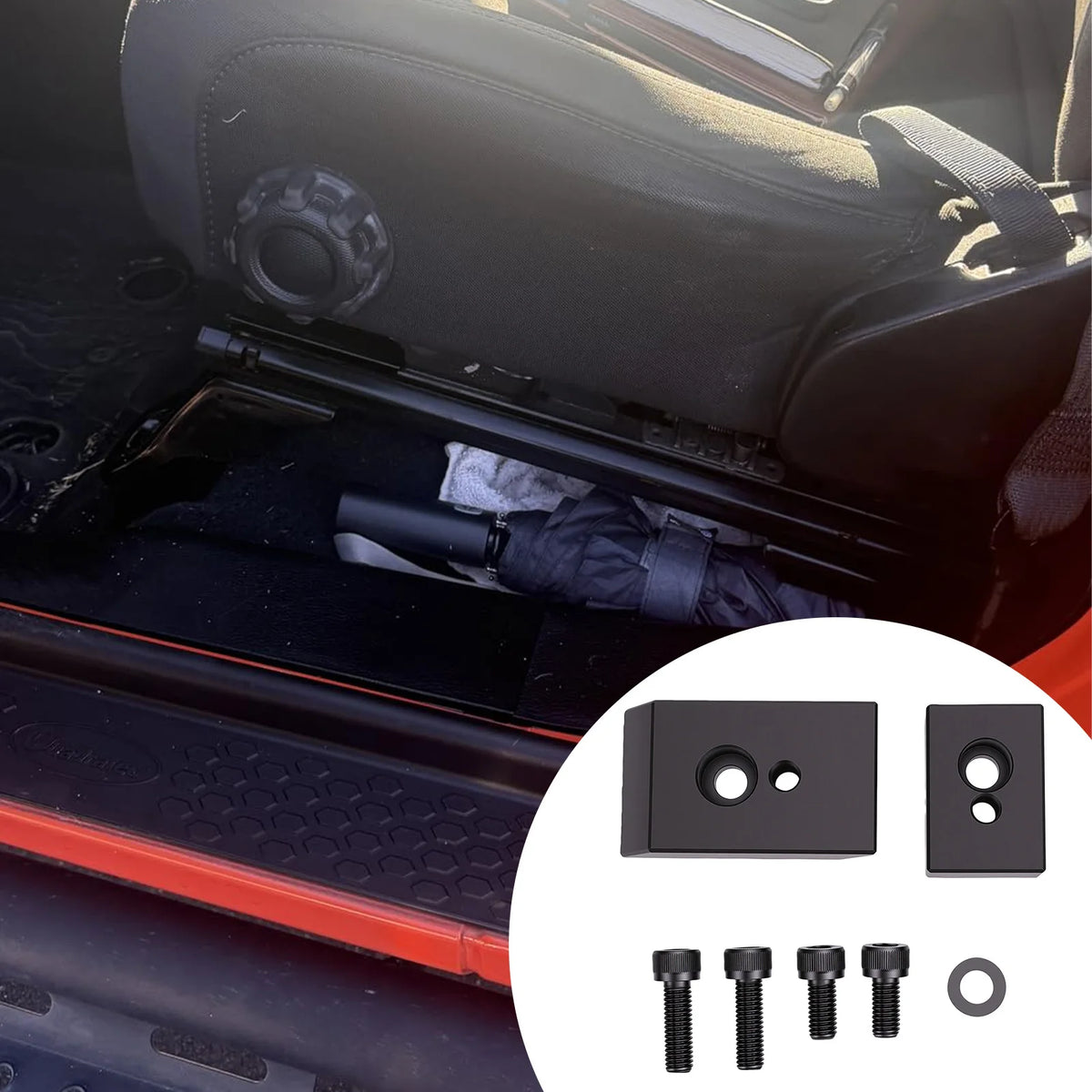 Car Front Seat Riser Spacer Kit Aluminum Seat Recline Kit Replacement for Jeep Wrangler JL JLU 2 - Automotive LED Light