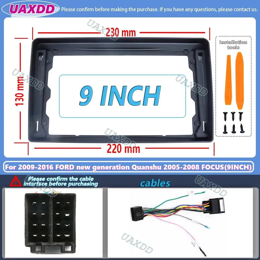 For 2009-2016 FORD new generation Quanshu 2005-2008 FOCUS 9INCH Car radio Android frame Ki
