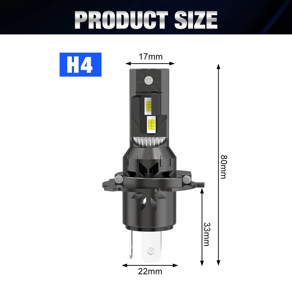 XSTORM H4 LED Headlights for Car 100W 30000LM LED H4 Lights Bulbs 3570 24PCS Chips Hi/Lo H