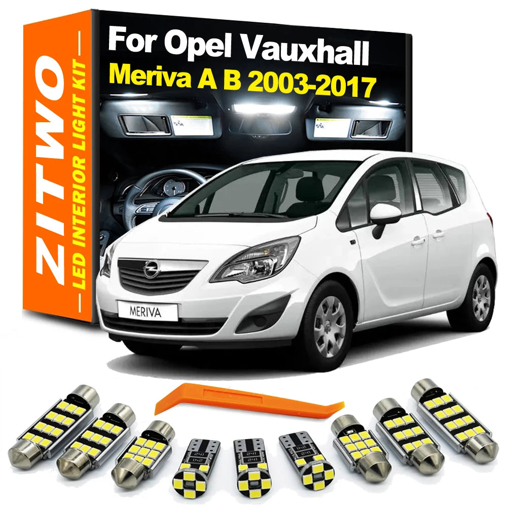 ZITWO LED Interior Light Bulb Kit For Opel Vauxhall Meriva A B 2003 2005 - 2011 2014 2015 2016 2017 Courtesy Lamp Accessories