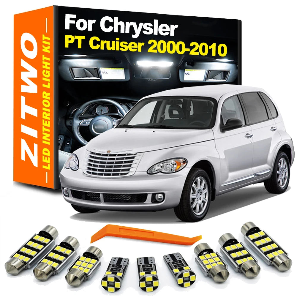 ZITWO 12Pcs LED Bulb Interior Indoor Light Kit For Chrysler PT Cruiser 2000- 2003 2004 2005 2006 2007 2008 2009 2010 Accessories