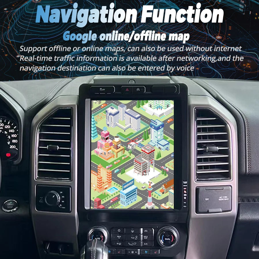 12.1" For Ford F150 F250 2015-2019 SYNC 2 SYNC 3 Android 13 Car Radio Car Multimedia Video