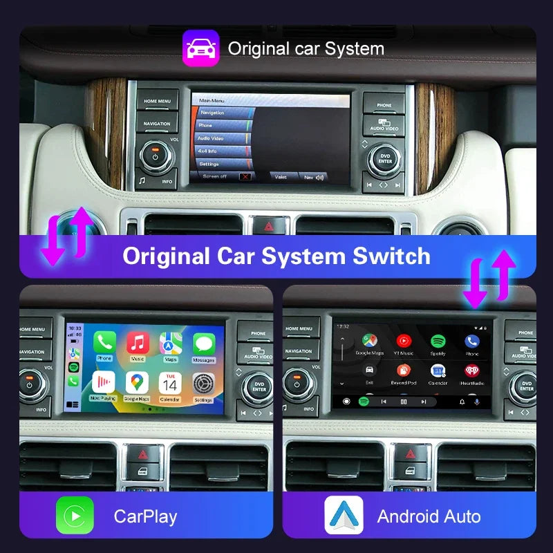 Wireless Carplay Android Auto Box for Range Rover / Land Rover Discovery 4 2009-2012 Denso