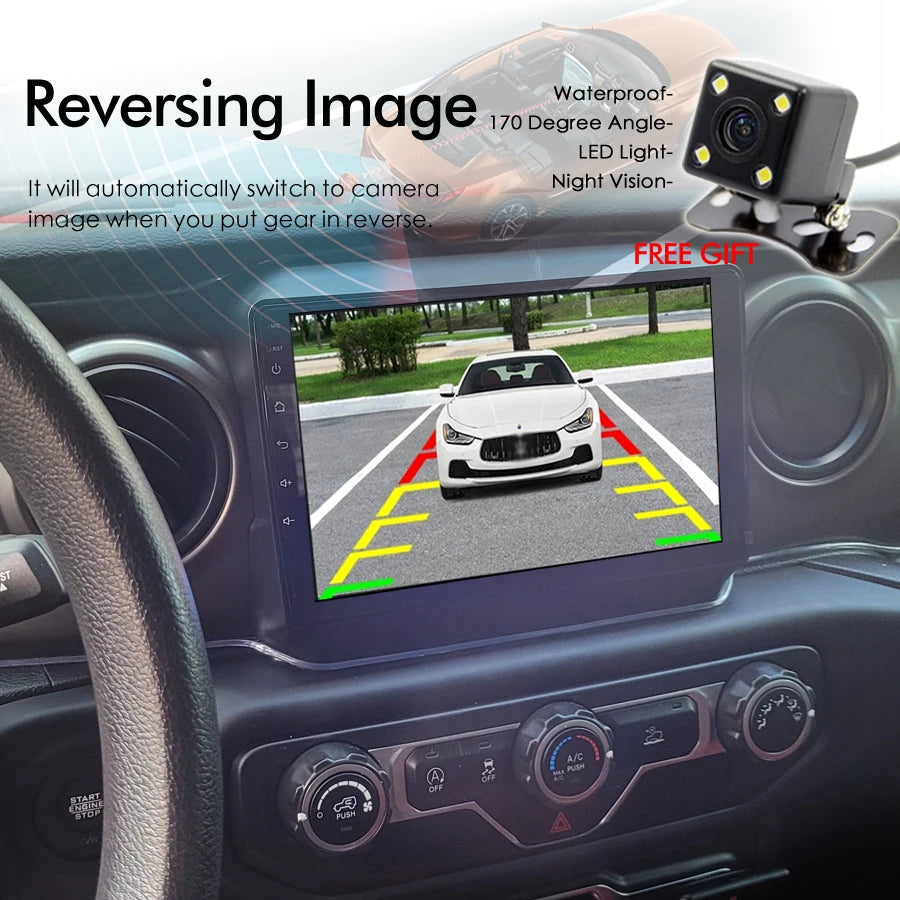 Android 14 AI Voice Car Radio GPS Navigation For Jeep Wrangler 4 JL 2018 2019 Multimedia V